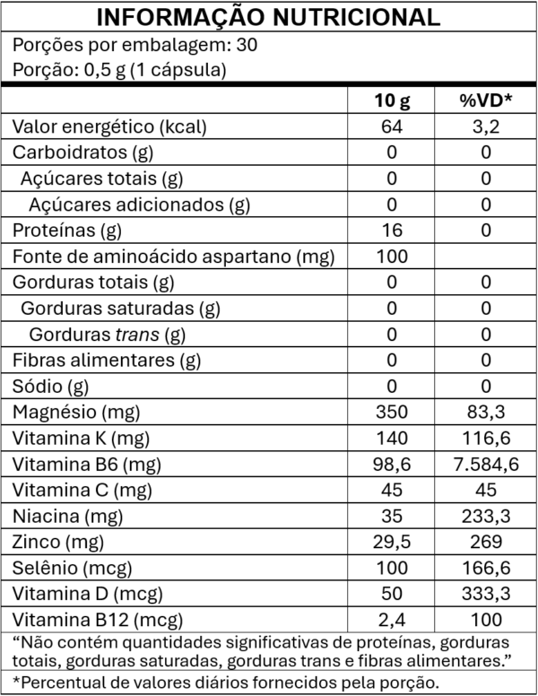 TZ69 30 cápsulas de 500mg - Suplemento Alimentar Capsulado - Imagem 2