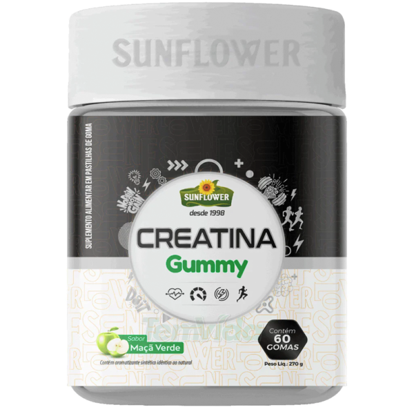 Creatina em gomas Sunflower Maçã Verde - ZERO Açúcar - Image 2