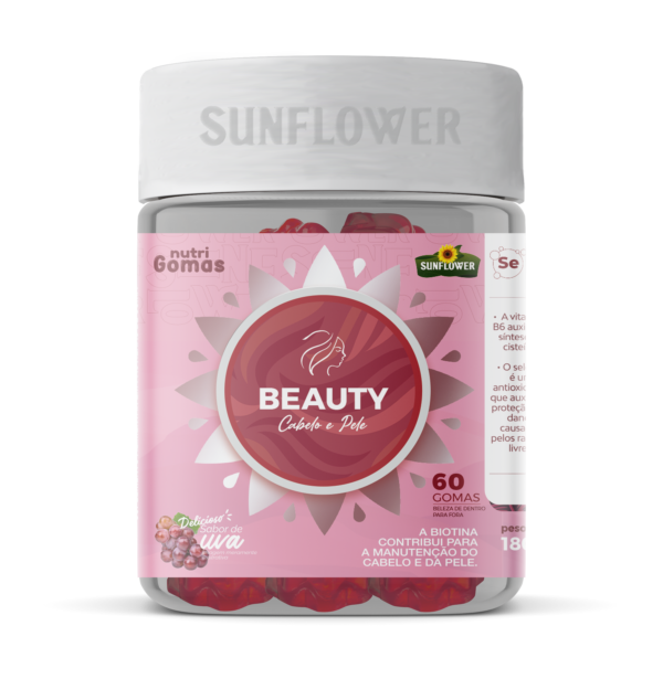 Biotina em gomas Sunflower Uva - 60 Gomas