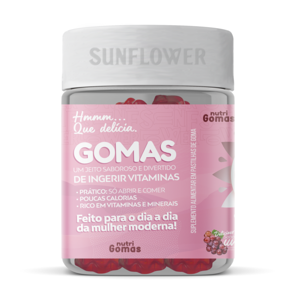 Biotina em gomas Sunflower Uva - 60 Gomas - Image 3