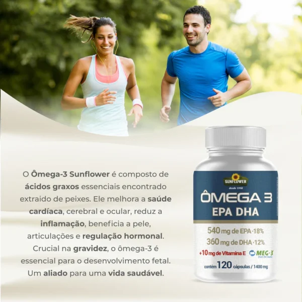 Ômega 3 120 cápsulas de 1.400mg Sunflower - Suplemento Alimentar Capsulado - Image 3