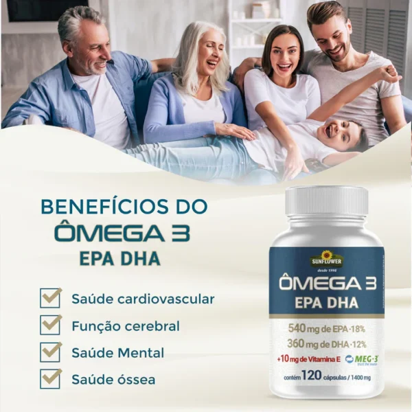 Ômega 3 120 cápsulas de 1.400mg Sunflower - Suplemento Alimentar Capsulado - Image 4