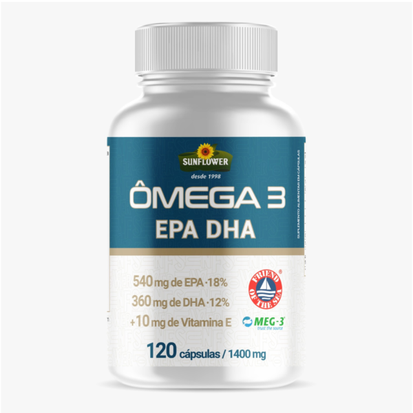 Ômega 3 120 cápsulas de 1.400mg Sunflower - Suplemento Alimentar Capsulado