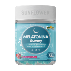 Melatonina em gomas Sunflower Frutas Vermelhas - 60 Gomas