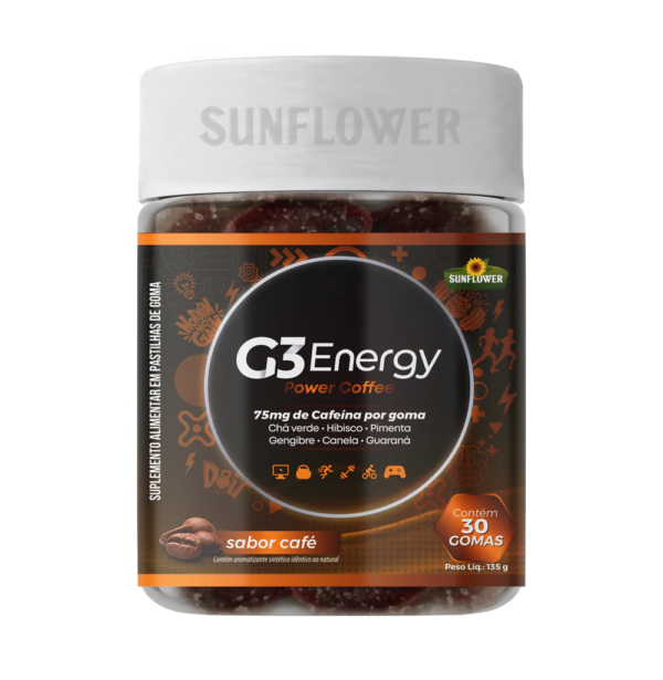 Cafeína em gomas Sunflower G3 Energy - 30 Gomas